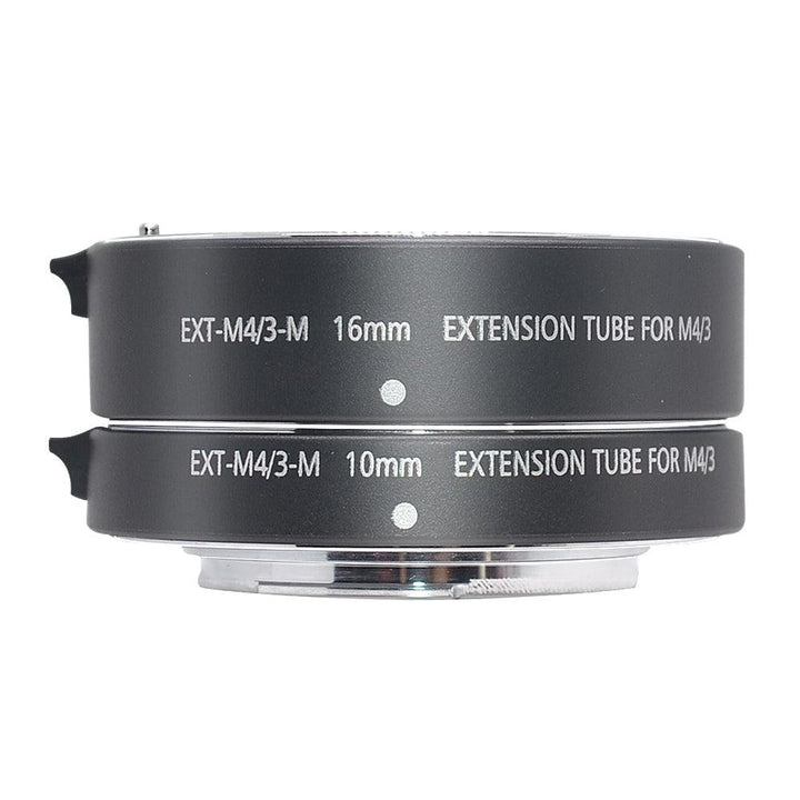 Mcoplus EXT-M4/3-M 10mm+16mm Metal Macro Auto Focus AF Extension Tube Ring Macro Close-up Lens Adapter for Panasonic Olynpus M4/3 Mount (Black) - MRSLM