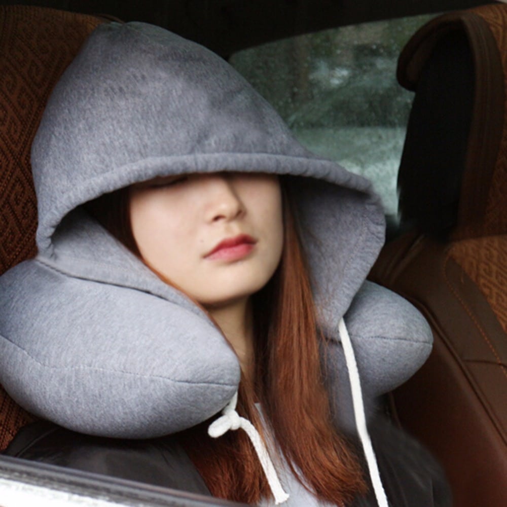 Inflatable Hooded Neck Pillow