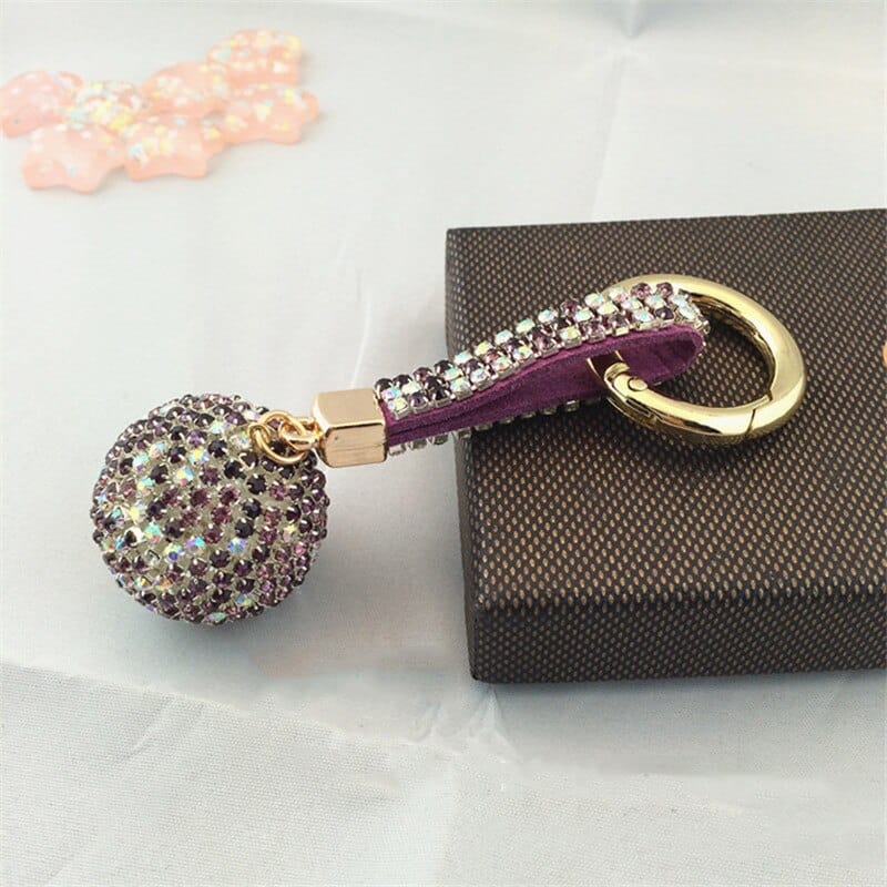 Glitter Keychain with Rhinestones