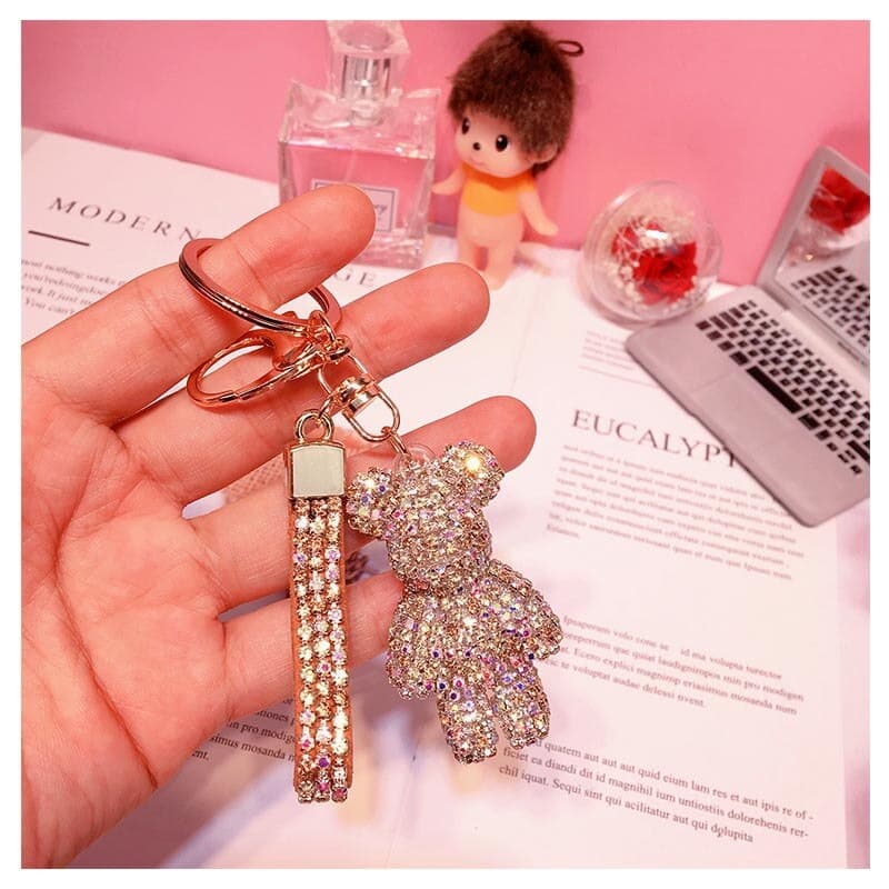 glitter rhinestone keychain, view 16 - MRSLM