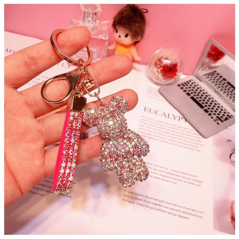glitter rhinestone keychain, view 19 - MRSLM