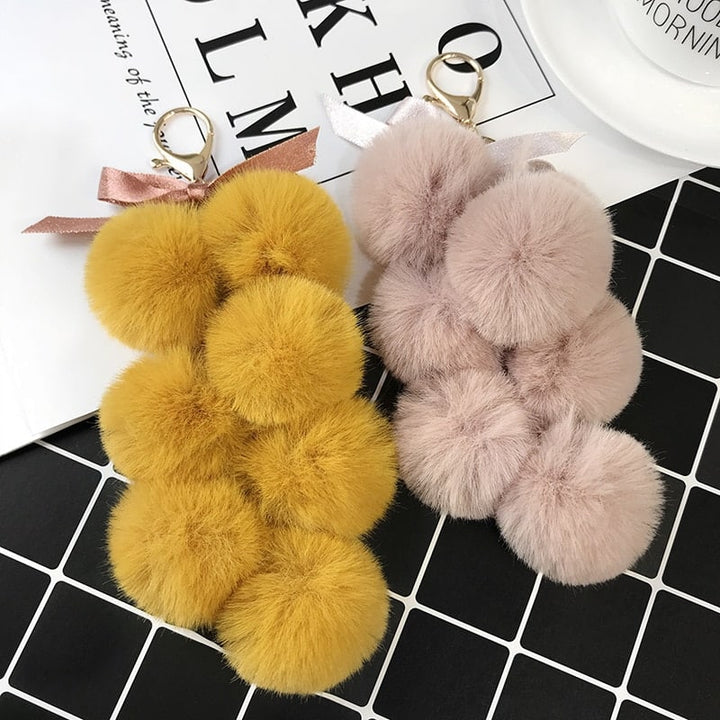 Eco Fur Pom Pom Keychain