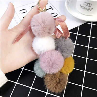 Eco Fur Pom Keychain