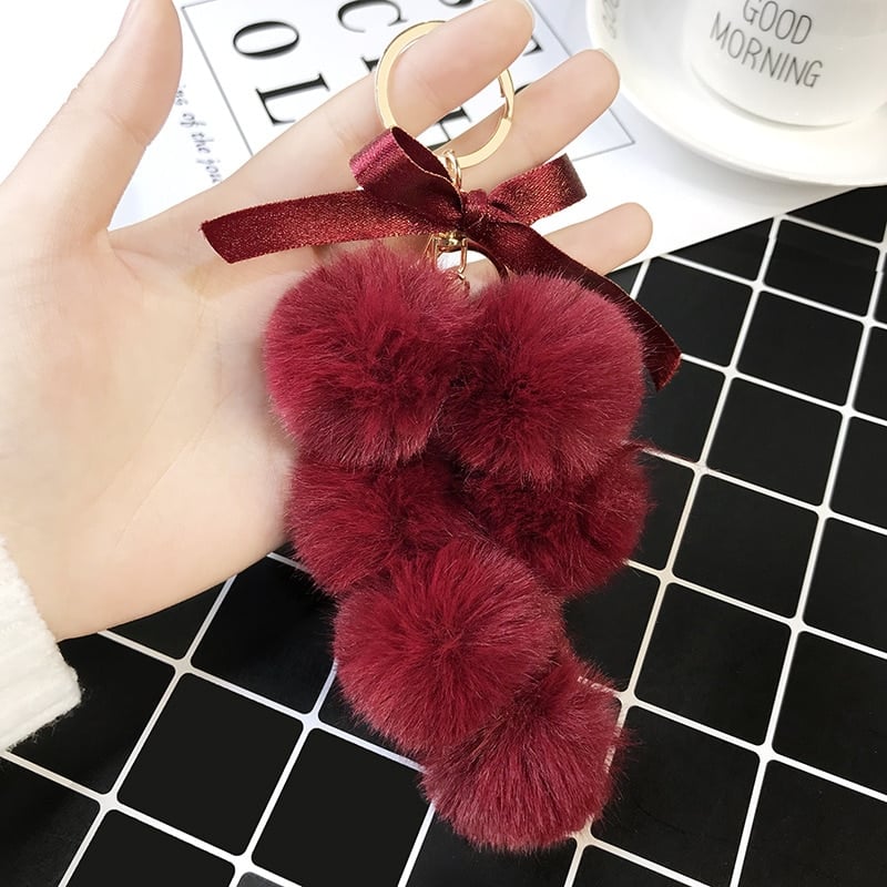 Eco Fur Pom Pom Keychain