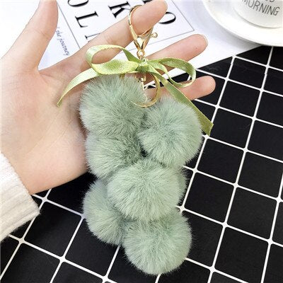 Eco Fur Pom Pom Keychain