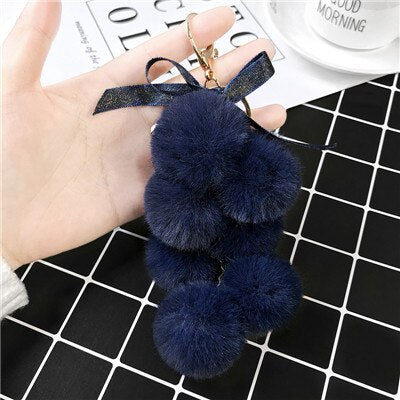 Eco Fur Pom Pom Keychain