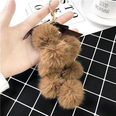 Eco Fur Pom Pom Keychain