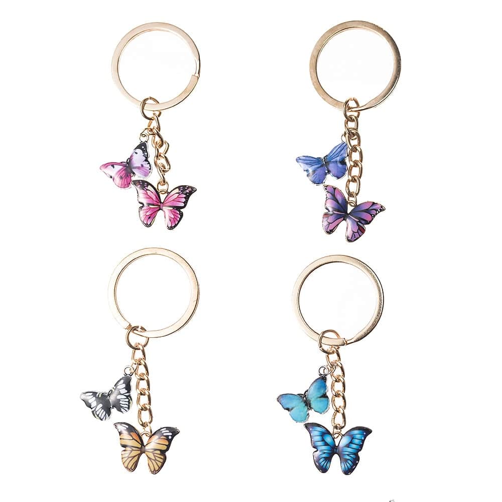 Colorful Double Butterfly Keychain