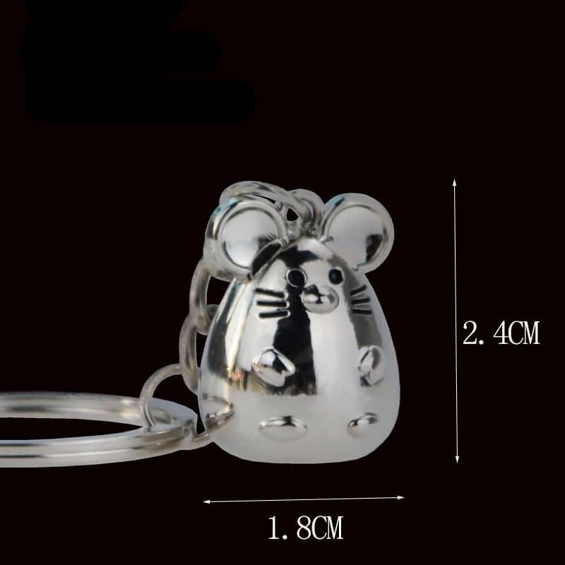 Chunky Mouse Shaped Metal Keychain for Women