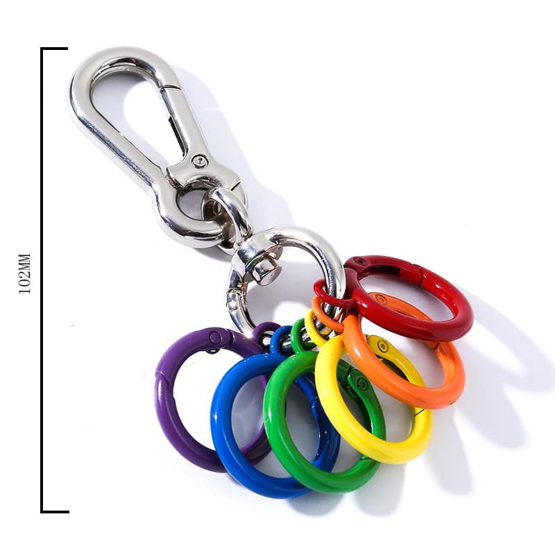 Colorful Round Metal Hook Keychain