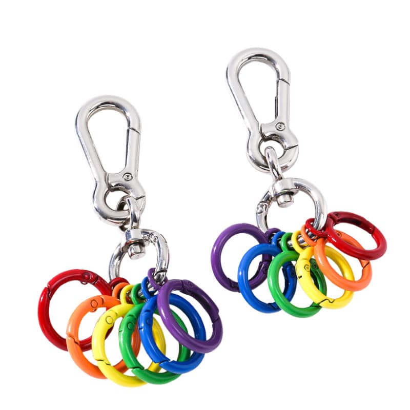 Colorful Round Metal Hook Keychain