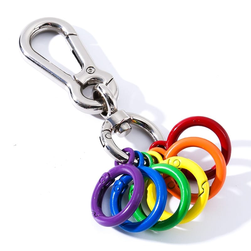 Colorful Round Metal Hook Keychain