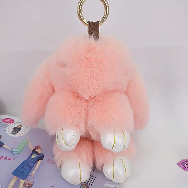 Large fluffy rabbit key ring, view 13 - MRSLM