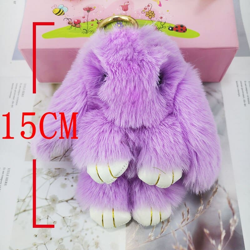 Large Fluffy Rabbit Key Ring