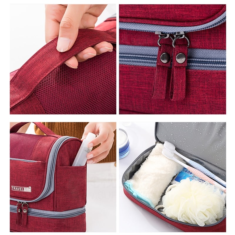 Waterproof Colorful Oxford Hanging Travel Toiletry Bag