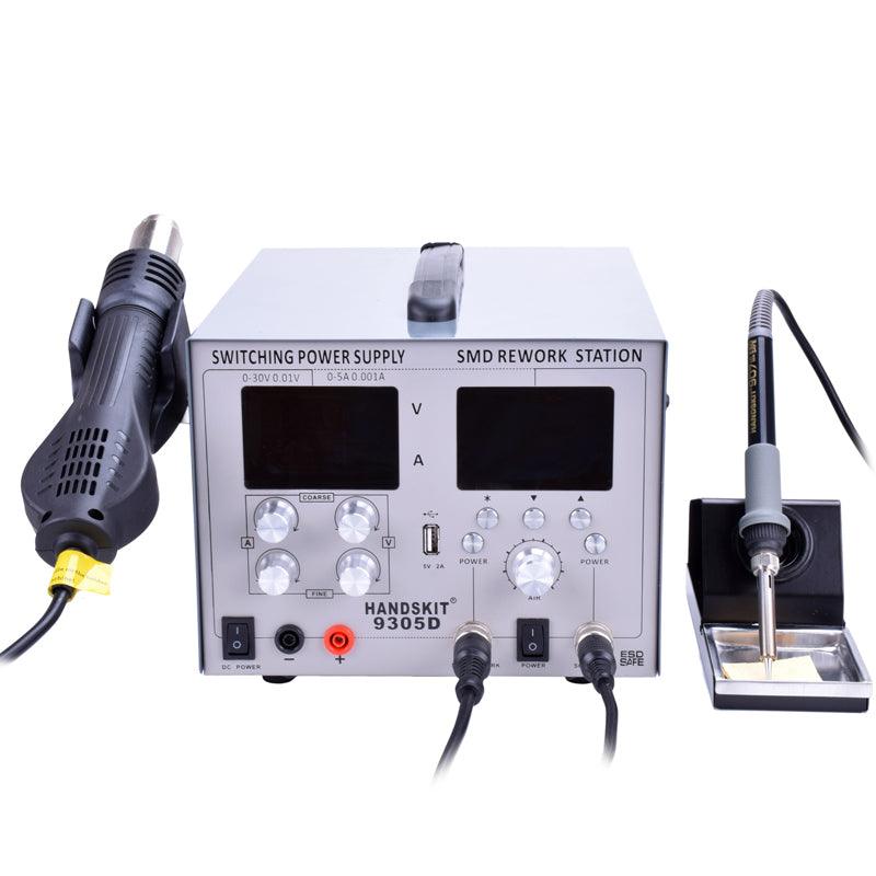 Handskit 9305D 4 in 1 Hot Air Rework Station + Soldering Iron Station + 30V 5A DC Power Supply - MRSLM