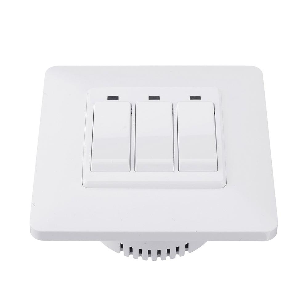 MoesHouse WS-EUY3-W EU Standard 3 Gang Smart Push Button Switch Smart Life Tuya Wireless Remote Control Work with Alexa Google Home - MRSLM