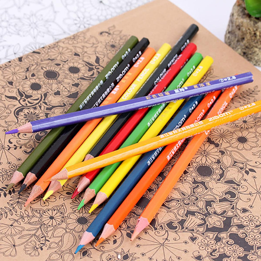 12 Colors Wood Color Pencils Set Non-toxic Artist Painting Oil Pencil for School Office Drawing Sketch Art Supplies - MRSLM