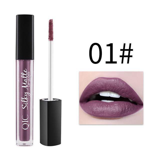 Matte Liquid Lip Gloss Waterproof Velvet Kiss Proof Long Lasting Lips Women Purple Halloween - MRSLM