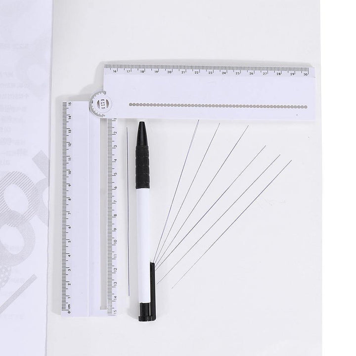 Multifunctional Angle Gauge Adjustable DIY Angle Ruler Protractor Math Geometry Drawing Ruler - MRSLM