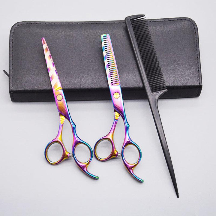 3 Pcs/Set Professional Stainless Steel Hair Cutting Thinning Scissors Barber Tool Hair Scissor Comb Set Hairdressing Shears Kit (#01) - MRSLM