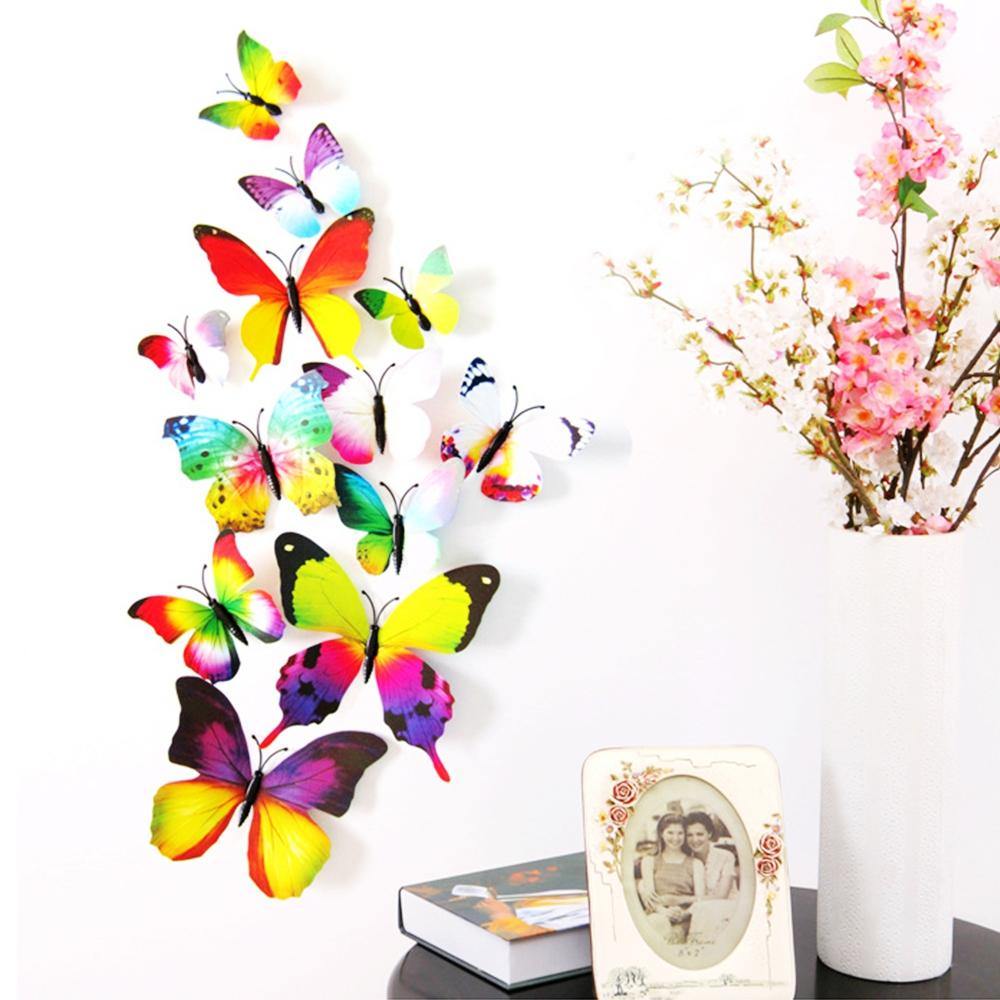 12pcs 3D Butterfly Design Decal Art Wall Stickers Room ations Home - MRSLM