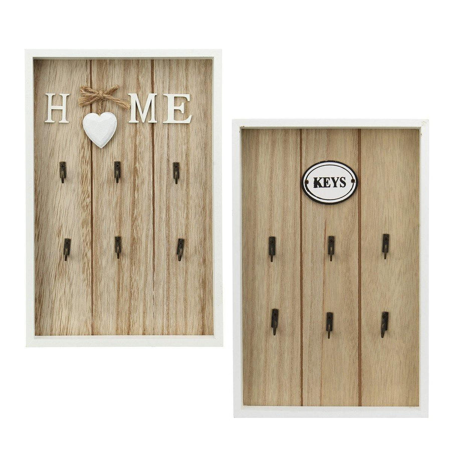 Home Key Vintage 6 Keys Rack Hook Wooden Wall Decorations Organize Holder Gift - MRSLM