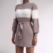 Women's half high collar knitted dress - MRSLM