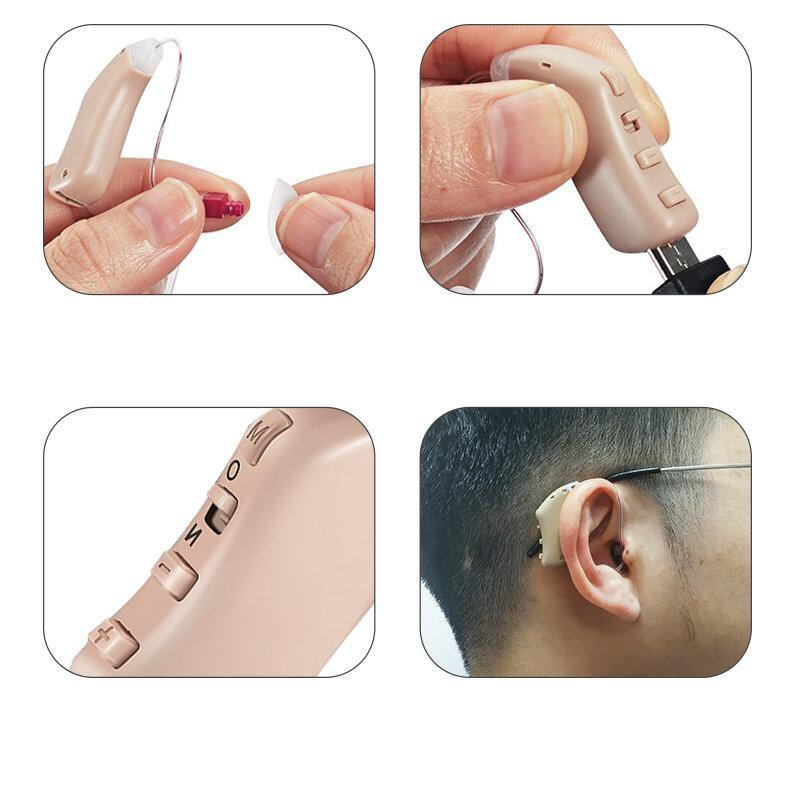 Digital Hearing Aids Rechargeable Audifonos Sound Amplifier Professional Hearing Aid BTE Hearing Device Audifonos for Deafness - MRSLM