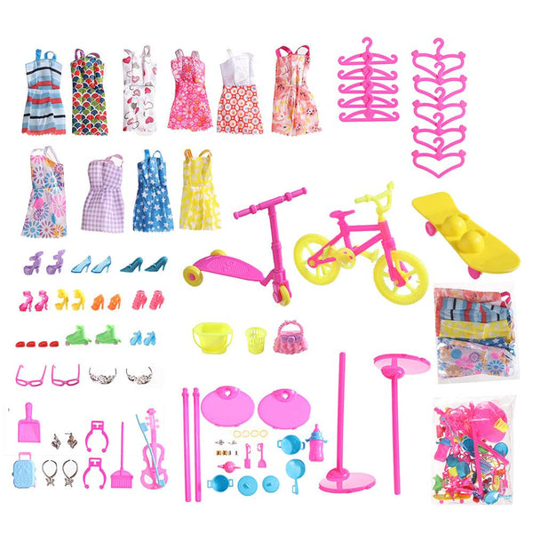 88 PCS Random PP Material Doll Clothes and Other Accessories Toy Set Compatible 11 inch Doll - MRSLM