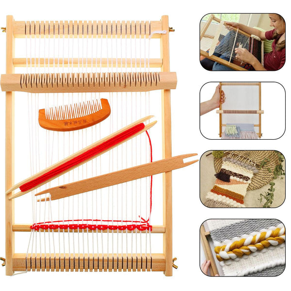 DIY Traditional Wooden Weaving Loom Machine Pretend Play Toys Kids Knitting Craft - MRSLM