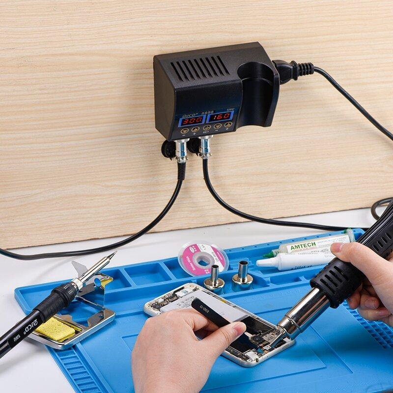JCD 8898 2 in 1 750W Soldering Station Hot Air Heater LCD Digital Display Soldeirng Iron Welding Rework Station for Cell-phone BGA SMD PCB IC Repair - MRSLM