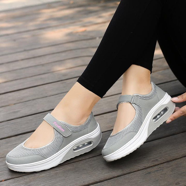 Women's Thick Bottom Mesh Breathable Soft Sole Rocking Shoes - MRSLM