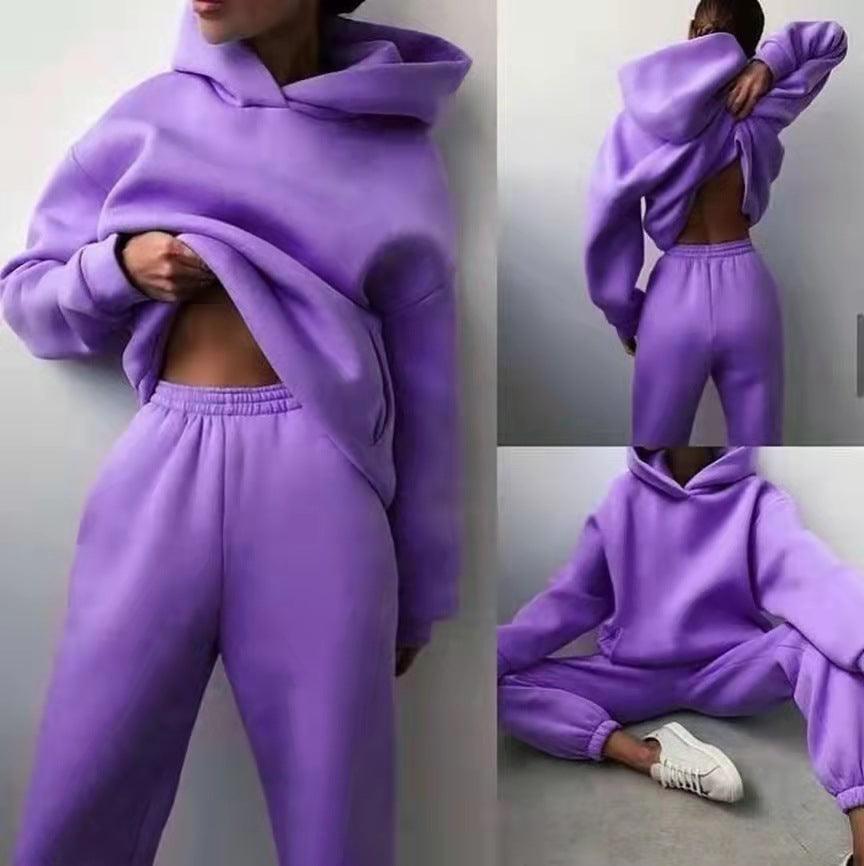 Stay Fashion-Forward with Spring Women's Two-Piece Casual Hooded Sweater Suit - MRSLM