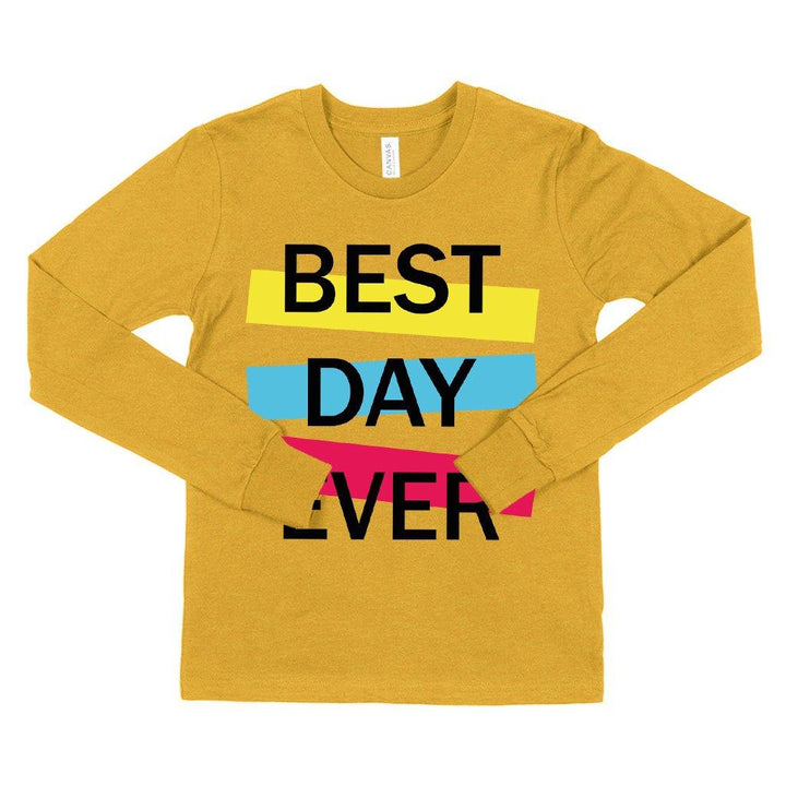Kids' Best Day Ever Long Sleeve T-Shirt - Graphic Tee Shirts - MRSLM