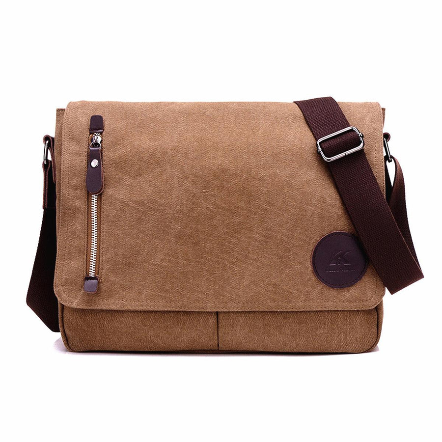 Retro Men Canvas Cross-body Shoulder Bags Laptop Messenger Vintage Travel School Bag - MRSLM