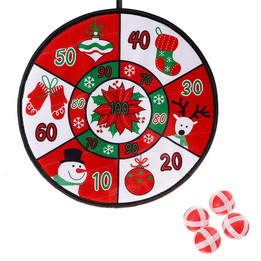 Ball Throw Dart Board Toys Set Christmas Decorations Fabric Dart Board Game with 6 Balls Gift for Children Kids - MRSLM
