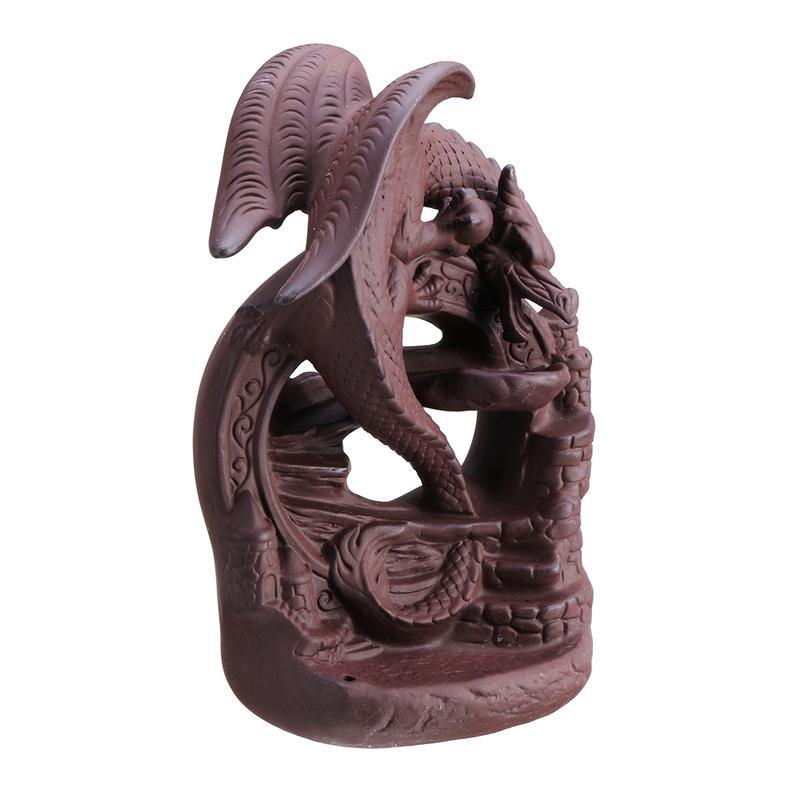 Ceramic Backflow Incense Burner Sandalwood Cone Yoga Aromatherapy Gifts Home Decor - MRSLM
