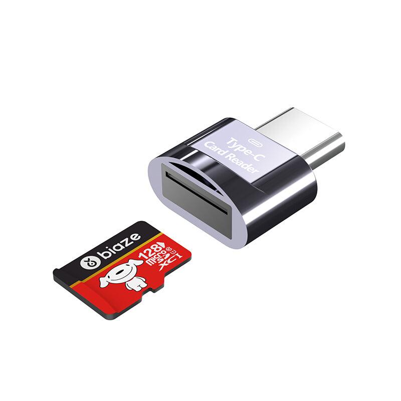 Biaze Type-C Card Reader TF Card Reader USB C OTG Memory Card Adapter Smart Card Reader for Android Phones Type-C Port - MRSLM
