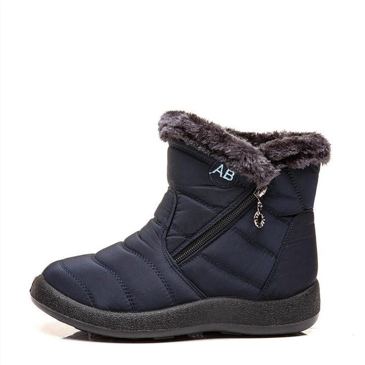 Women's snow boots side zipper waterproof cloth - MRSLM