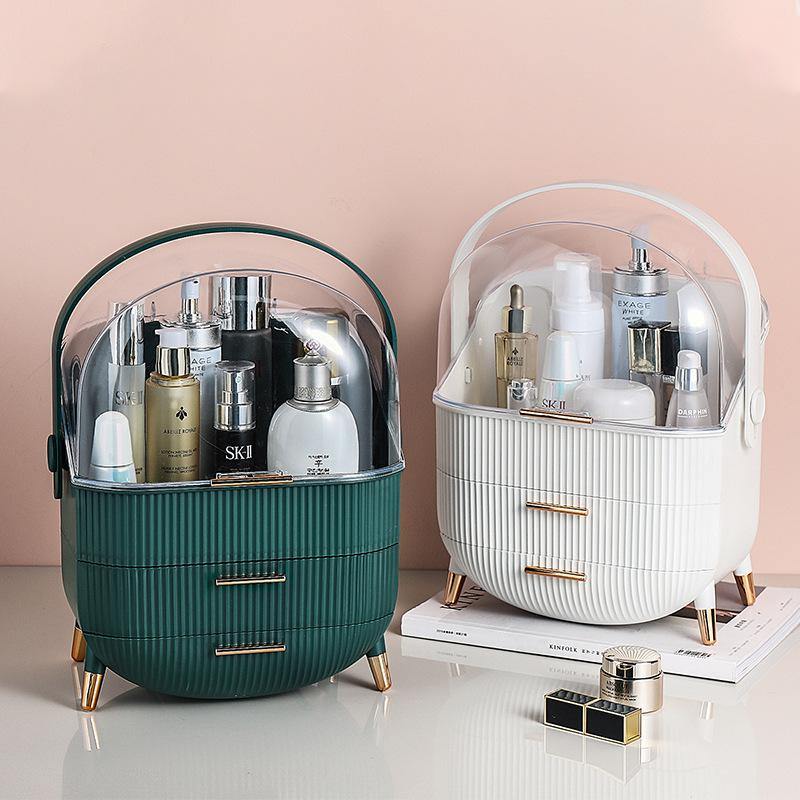 Cosmetic Storage Box Waterproof Dustproof Bathroom Desktop Beauty Makeup Organizer - MRSLM