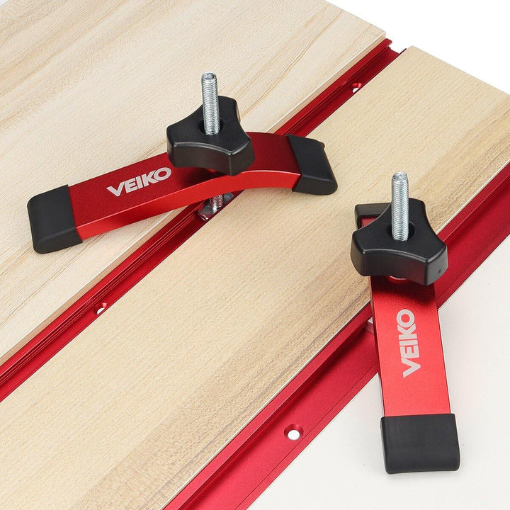 VEIKO 2 Set Quick Acting T-Track Hold Down Clamp with T Bolts and Silder Aluminum Alloy Woodworking Clamps for Routers Drill Presses CNC Table Saws - MRSLM
