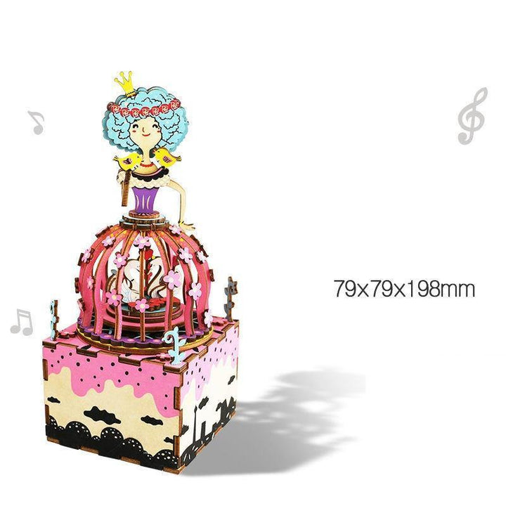DIY 3D Kitty Ballet Wooden Puzzle Game Assembly Moveable Music Box Toy - MRSLM