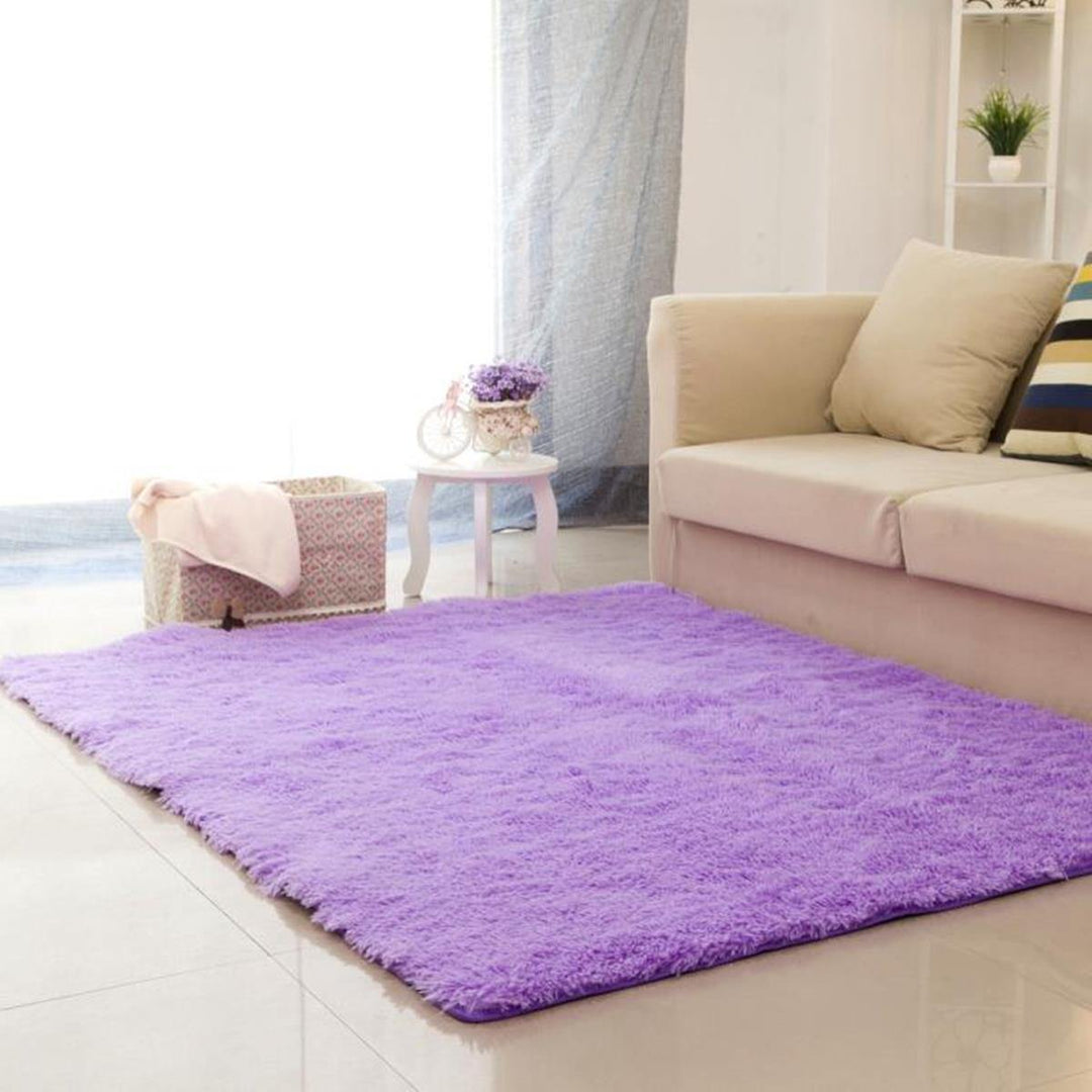 80cm x 160cm Purple Soft Fluffy Anti Skid Shaggy Area Rug Living Room Home Carpet Floor Mat - MRSLM