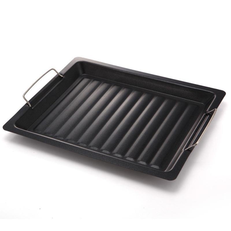 Non-stick Barbecue Frying Grill Pan Outdoor BBQ Skillet Cooking Pancake Plate - MRSLM