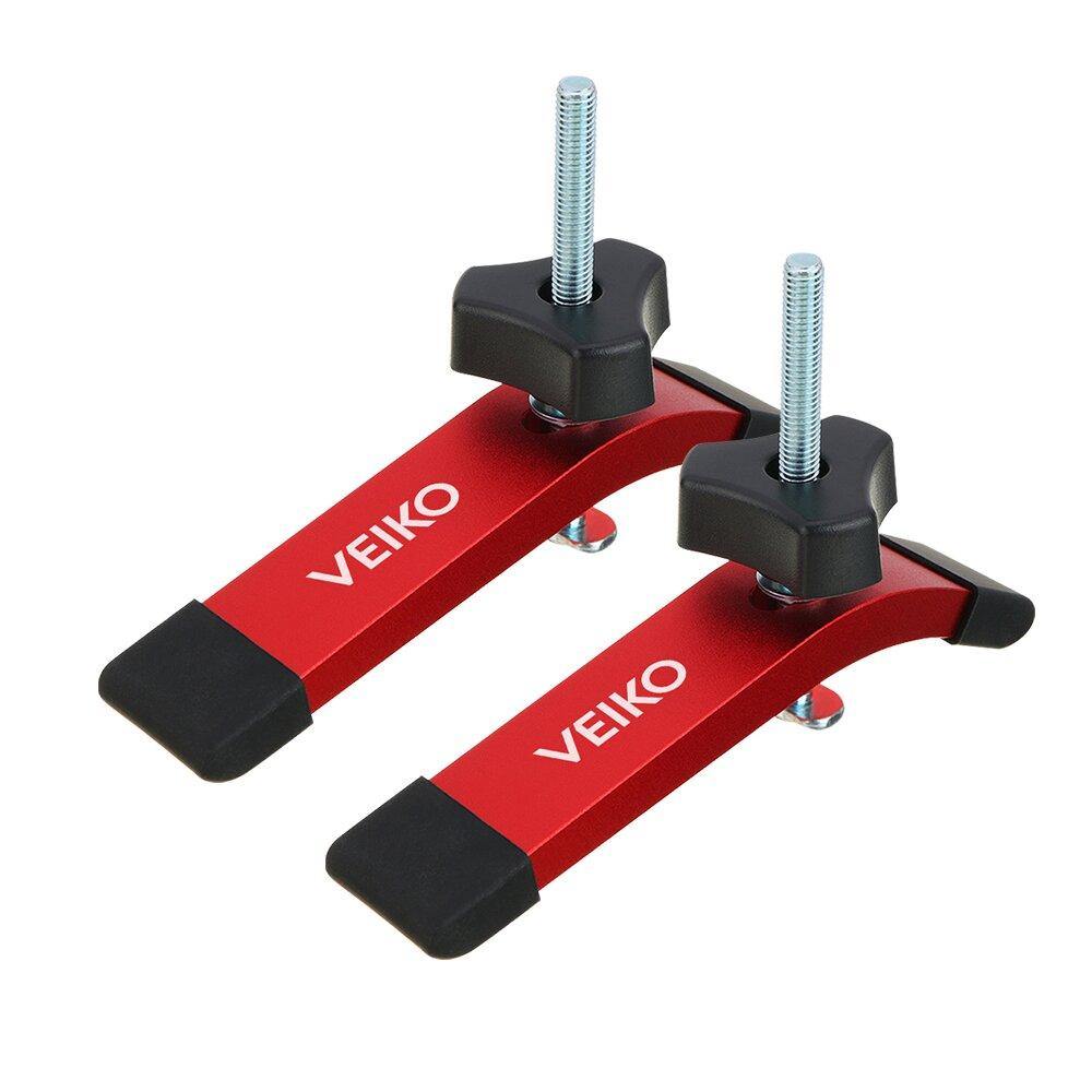 VEIKO 2 Set Quick Acting T-Track Hold Down Clamp with T Bolts and Silder Aluminum Alloy Woodworking Clamps for Routers Drill Presses CNC Table Saws - MRSLM