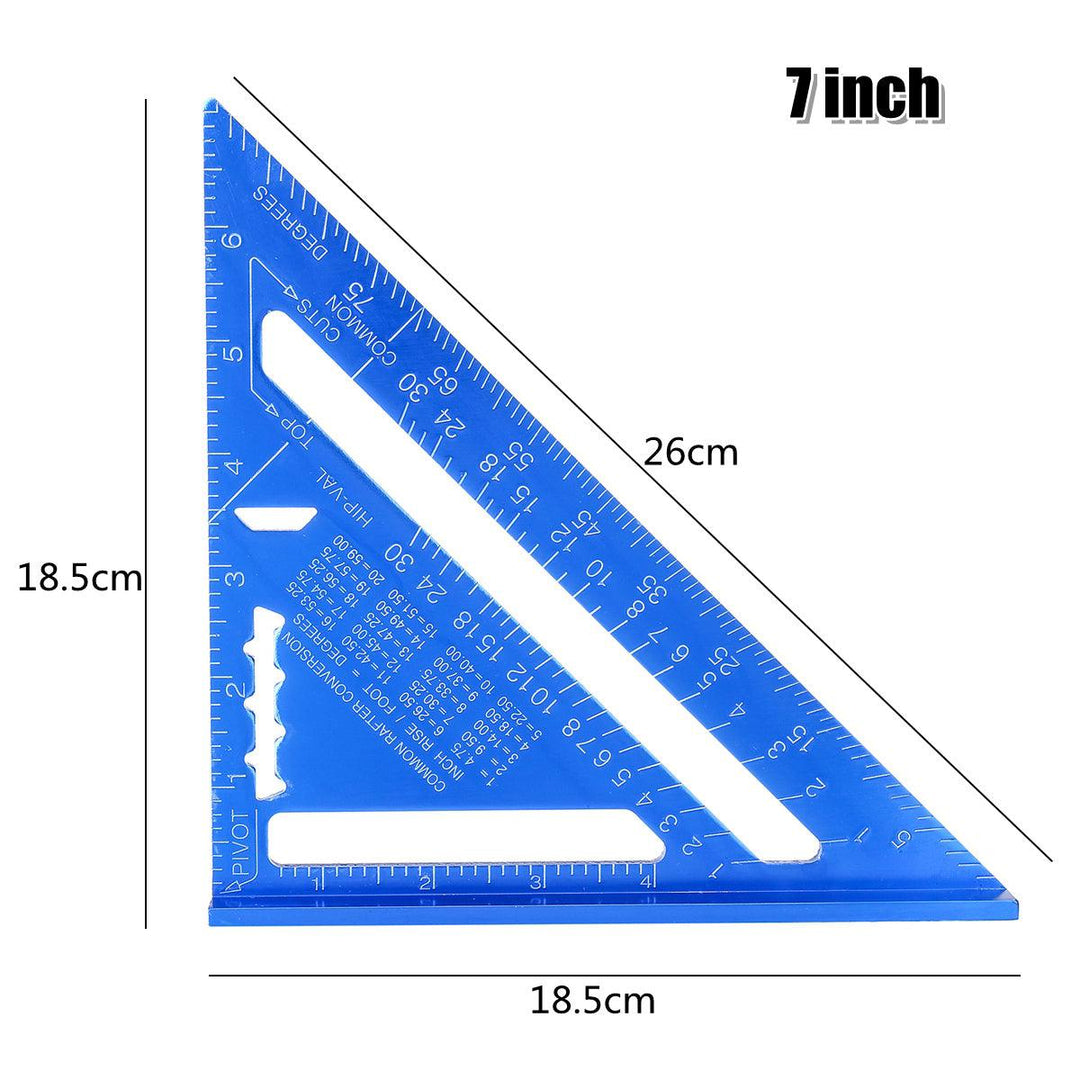 7/12" Metric/Imperia Aluminum Alloy Triangle Angle Protractor Ruler Woodworking Tool - MRSLM