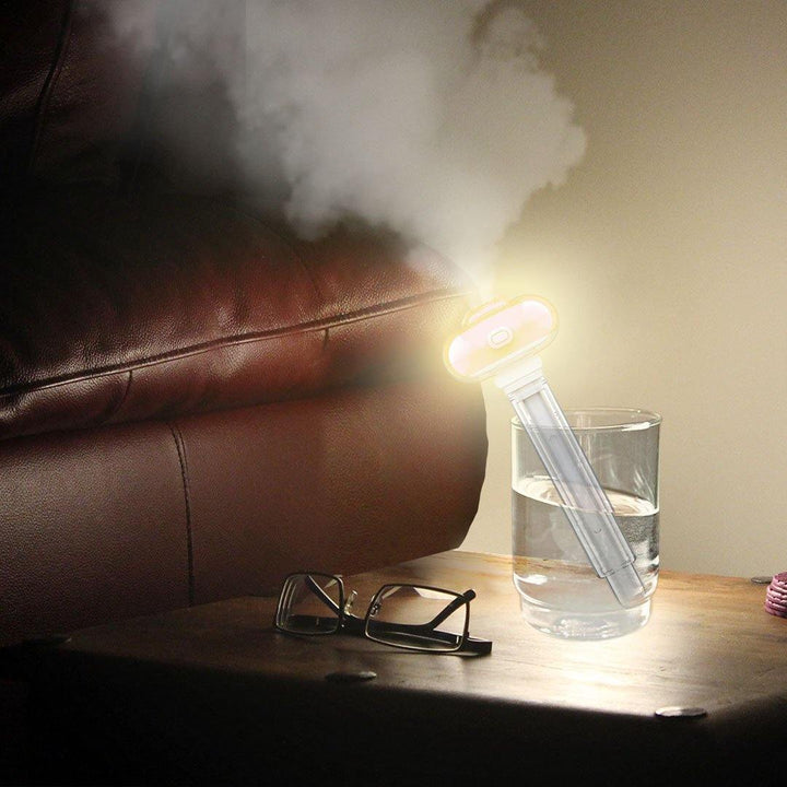 USB Flexible Air Humidifier Mini Telescopic Mist Maker Purifier with Night Light For Car Home Office - MRSLM