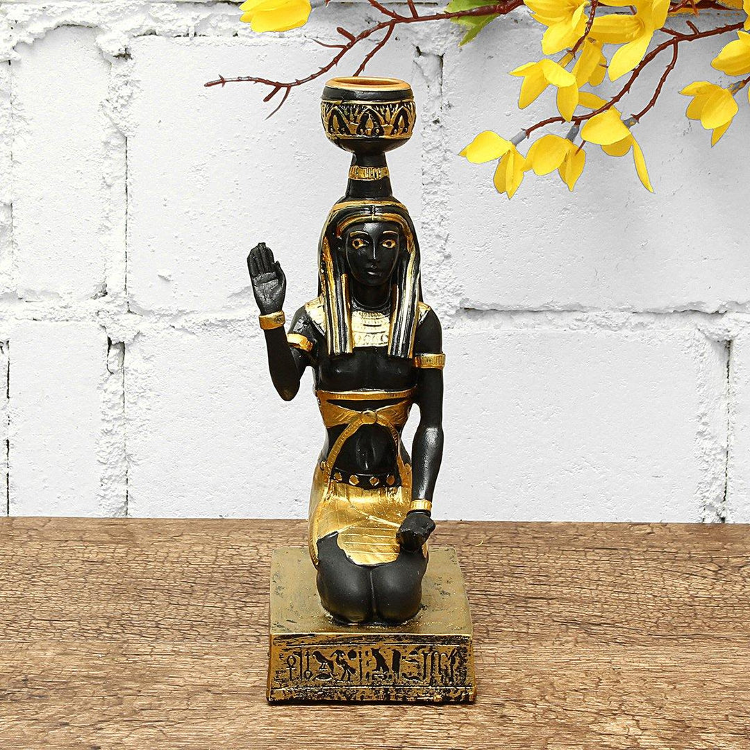 Resin Egyptian Figurine Candle Holder Anubis Vintage Statue Craft Home Decorations Gift - MRSLM