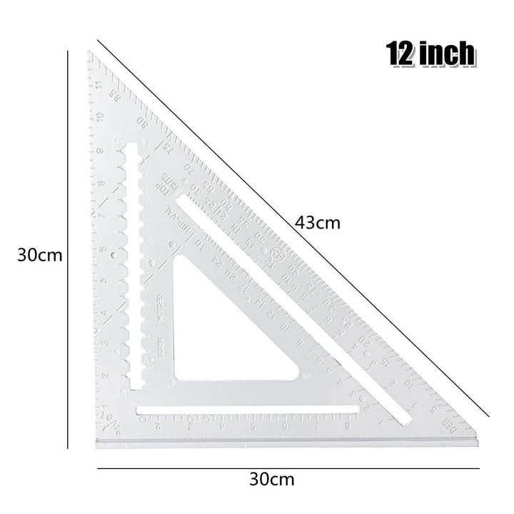 Aluminum Alloy Angle Square Triangle Ruler Roofing Carpenter Woodworking Tool - MRSLM